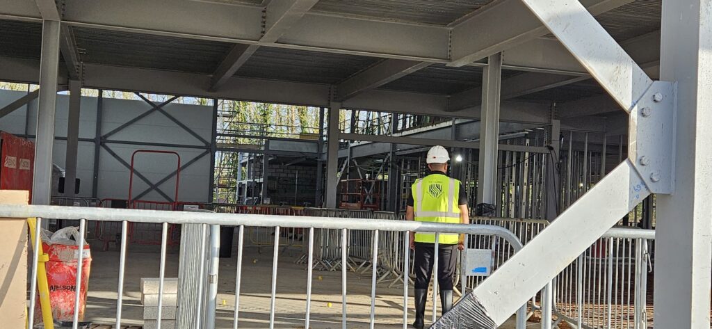 SIA-licensed security guards on a construction site in Peterborough