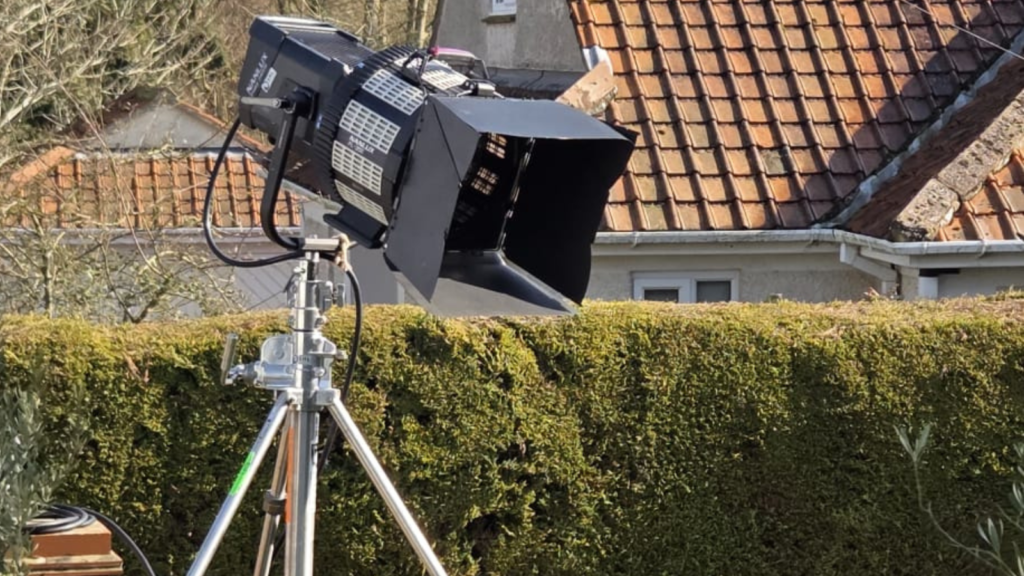 Production lighting equipment on TV commercial filming set protected by MW Global Security services